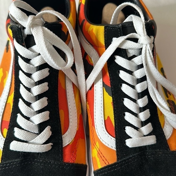 Vans Old Skool Camo Shoes Sneakers Orange Yellow Size 12 - Picture 8 of 14